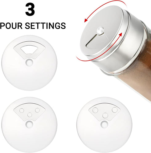 Segarty 3 Pack 4 oz Glass Spice Jars with Shaker Lids, Adjustable Pour Seasoning Containers for Kitchen
