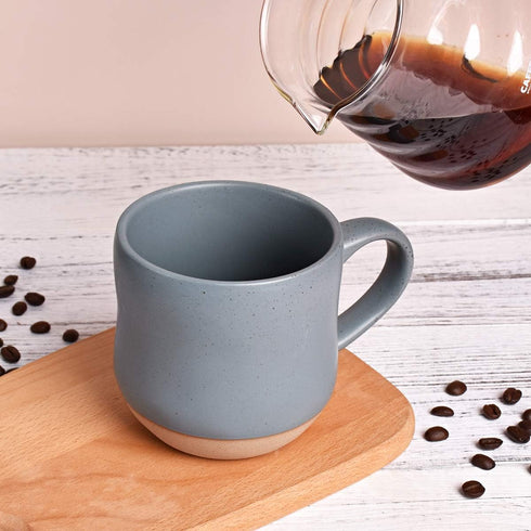 Bosmarlin Large Stoneware Speckled Coffee Mug, 17 Oz Ceramic Tea Cup, Dishwasher and Microwave Safe, Blue