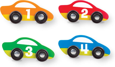 Race Track Play Rug with Wooden Cars for Kids