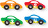 Race Track Play Rug with Wooden Cars for Kids