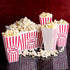 Novelty Place Plastic Popcorn Bowl, Red & White Striped Classic Containers for Movie Night, 8" Square x 7" Deep