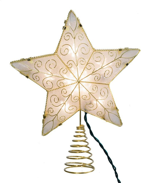 Kurt Adler UL1881 Gold Reflector Star Treetop, 10 Light, 8.5-Inch