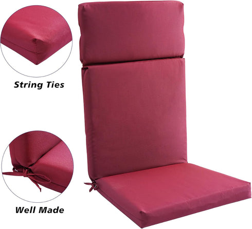 Comfortable Adirondack Chair Cushions - High Density Foam for High Back Outdoor Rocking Chairs