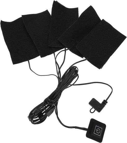3 Gears USB Electric Heating Pads, Portable Waterproof Heater Pads with 5 Jacket Sheets for Winter Camping