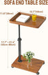 360 Adjustable C Shaped Side Table, C Table End Table with Wheels for Sofa, Swivel Sofa Table