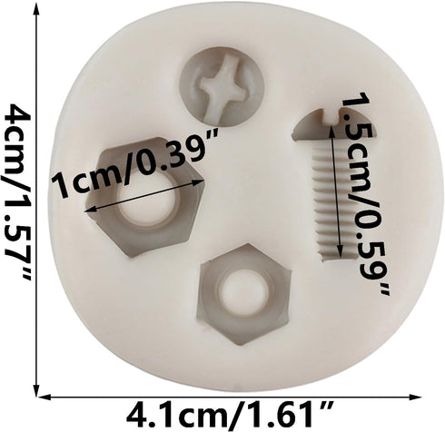 Hand Tools Silicone Molds - Screw Nut Fondant Mold for Construction Tools Candy Decorating Cupcake Topper