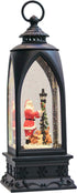 Eldnacele 12” Christmas Snow Globe Lantern with Snowman, Music & Timer, USB/Battery Operated Lighted Glittering Lantern