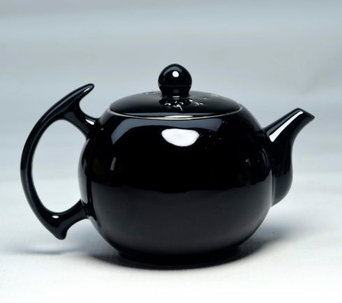 Porcelain Teapot, 10oz Small Xishi Chinese Gongfu Tea Set Ceramic Kettle in Black