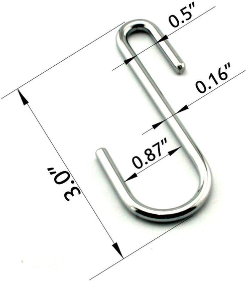 20 Pack Heavy Duty S Hooks Stainless Steel S Shaped Hooks for Kitchenware, Utensils, Clothes, Tools (Silver)