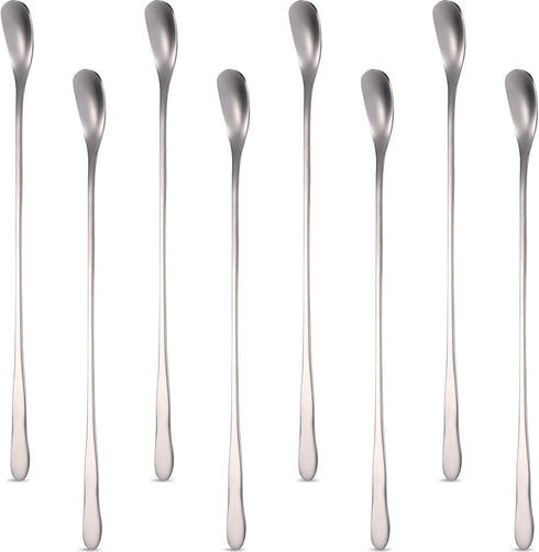 Patelai 8 Pieces 7.87 Inch Stainless Steel Mixing Spoon, Coffee Stirrers, Drink Cocktail Stir Sticks
