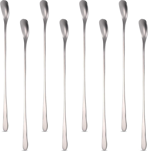 Patelai 8 Pieces 7.87 Inch Stainless Steel Mixing Spoon, Coffee Stirrers, Drink Cocktail Stir Sticks