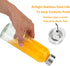 Zukro Glass Juice Bottles with Lids Set of 3, 24 oz Reusable Clear Bottles with Stainless Steel Cap