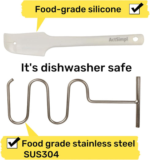 Natrual Peatnut butter stirrer kit,includes silicone scraper, nut butter mixer with handle, stirrer tool for mixing