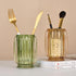 Gaolinci Countertop, Clear Tumbler Cup Makeup Brush Toothbrush Holder for Bathroom, Vanity, Desk and Bedside Table