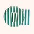 3-Ply Pack 20, 4.25" 7.75" Bonjour Fete Green Cabana Stripe Paper Guest Towels | Disposable, Napkins | Premium Party