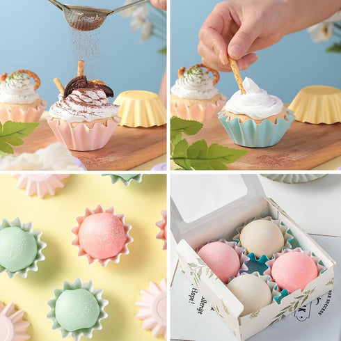 100 PCS Purple Baking Cups, Standard Muffin Wrappers, Greaseproof Coated Paper for Wedding, Birthday, Holiday Party,