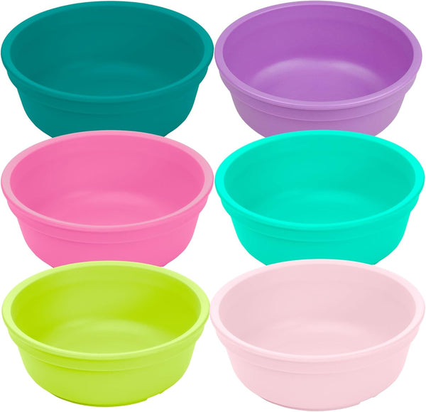 Re-Play 12 oz. Toddler Bowls Set of 6 - Kids Deep-Walled, Durable