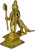 God Murugan Swami Miniature Brass Statue with Peacock, Handcrafted Decor Item for Home, Temple, Gifting, 2.25 x 3 x 4.3