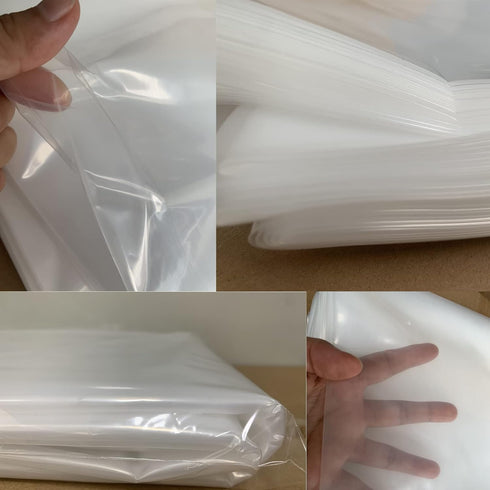 Clear Carpet Bag, 4 Pcs Plastic Rug Storage Bag with 10 Ties, Fits Rugs up to 5' x 7', Heavy Duty for Moving and Storage