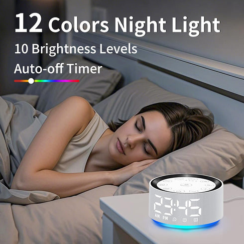 Little Dog 30 2 32-Level 15 Alarm Clock Sound Machine White Brown Noise Machine with Sleeping Sounds for Baby Kids
