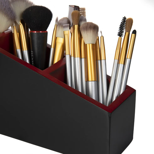 GUTE Coffin XL Makeup Brush Holder, Extra Large Goth Desk Organizer for Home, Bedroom, Bathroom Accessories Storage