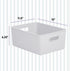 Superio Ribbed Collection - Decorative Plastic Open Home Storage Bins Organizer Baskets, Large White Smoke (2 Pack) for