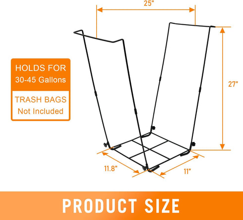 30-45 CAMPFIRE Trash Bag Holder Fits Gallon Bags, Multi-Use Garbage Bag Holder, Portable to Use Leaf Bag Holder