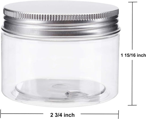 Bekith 20 Pack 4 Ounce Clear Plastic Storage Jars Containers With Screw-on Lids, Refillable BPA Free Small Round Slime Containers for Kitchen & Household Storage
