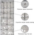 1 Pack Extra Large Hanging Crystal Clear Over Door Shoe Organizer, Closet Shoe Rack with 12+6 Pockets, Grey