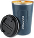 12 oz Stainless Steel Vacuum Insulated Tumbler, Spill Proof Coffee Travel Mug with Lid, Tibetan Blue Thermos Cup