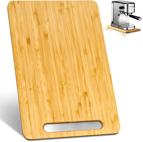 Bamboo Appliance Slider Tray for Coffee Maker & Heavy Kitchen Appliances, Rolling Wheels Under Cabinet Countertop