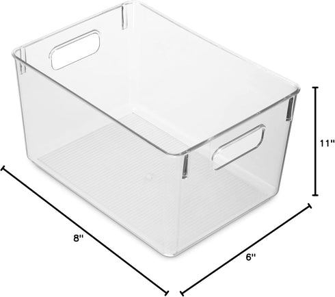Pack 4 Countertops, Of Plastic Kitchen Organization Pantry Storage Bins - Fridge Organizer Household Food Baskets