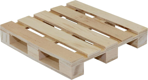 Creative Hobbies 6-Pack Mini Wood Pallet Coasters for Beverages, 4" x 4" x 11/16" DIY Crafts