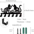 CREATCABIN Cat Metal Key Holder: Wall Mounted Iron Key Hanger with 6 Hooks, Black Rack Organizer for Entryway Decor