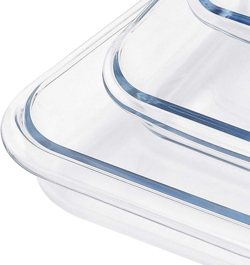 Basics Tempered Glass Baking Dish, 1.6 Quart Clear Oblong Casserole Dish for Cooking and Oven Bake