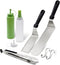 Metal Spatula Set of 4 - Griddle Accessories Kit for BBQ Grill, Flat Spatula, Pancake Flipper, Hamburger Turner -