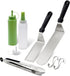 Metal Spatula Set of 4 - Griddle Accessories Kit for BBQ Grill, Flat Spatula, Pancake Flipper, Hamburger Turner -