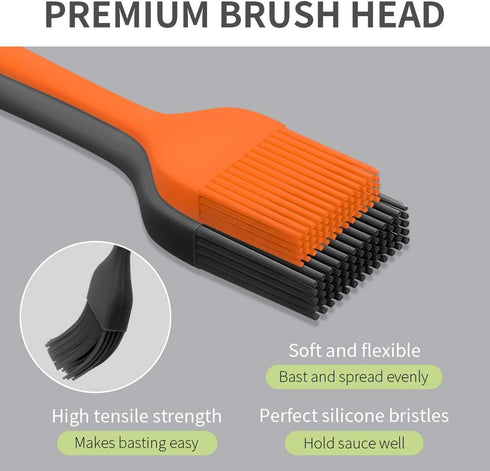 Silicone Basting Pastry Brush - Cooking Brush for Oil Sauce Butter Marinades, Food Grade, Dishwasher Safe