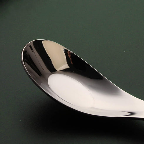 Thick Heavy Weight Dinner Soup Spoons, Stainless Steel Tablespoons, Chinese Silver Spoon, Set of 4 Heavy Duty Asian