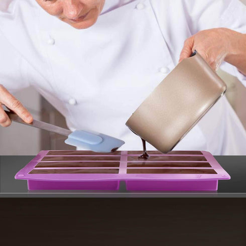 Silicone Granola Bar Mold, 2 Pack 8-Cavity Molds for Nutrition/Cereal/Energy Bars, Chocolate Truffles, Brownies