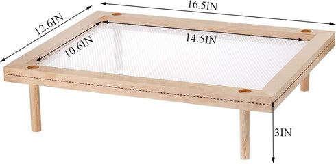 Set 2 Cedilis of Stackable Wood Pasta Herb Drying Rack, Food Dryer Stand with Net for Drying Seeds, Herb, Bud