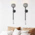Set 2-Black Crystal Candle Sconces for Wall Decorative Candle Holder Sconce Wall Art Home Decor for Bedroom Living