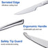Silver Steak Knife Set, 6 Piece Stainless Steel Kitchen Utility Knives, 8.7-inch Serrated Dinner Knives