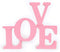 Wooden Love Sign Table Top Decorative Letter for Wedding Party Home Decor Pink