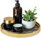 Small Round Black Decorative Tray, Marble Look Jewelry Dish, Makeup Vanity Tray for Dresser