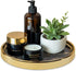 Small Round Black Decorative Tray, Marble Look Jewelry Dish, Makeup Vanity Tray for Dresser