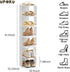 7 Closet, Small Shoe Rack, Tier Plastic Vertical Shoe Rack for Small and Narrow Spaces, Free Standing Shoe Organizer