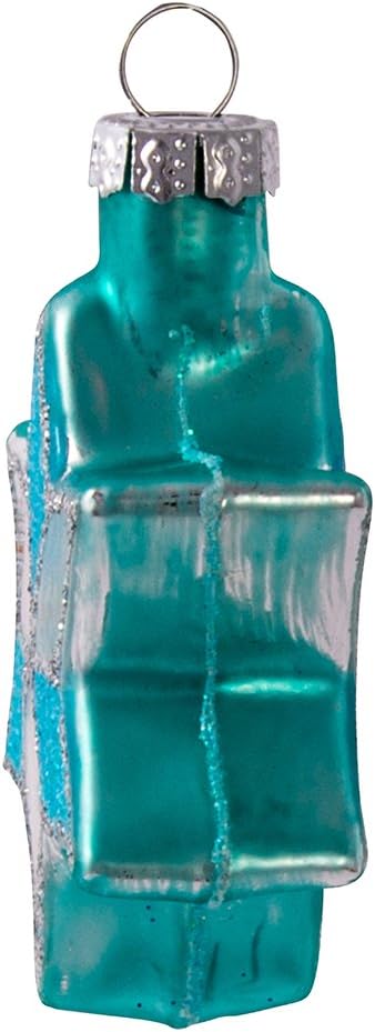 Kurt Adler H8203 Glass Star of David Ornament, Set of 6, Blue with Glitter