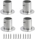 Geesatis 4PCS Total Height 1.57" Fit Diameter 1.0" Pipes High Flange Holder Rod Stainless Steel with Screws