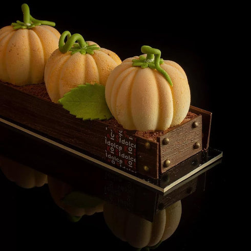 Pumpkin Silicone Mold, 6 Cavities Cupcake Baking Pan, Mousse Tray for Halloween Cake Decoration
